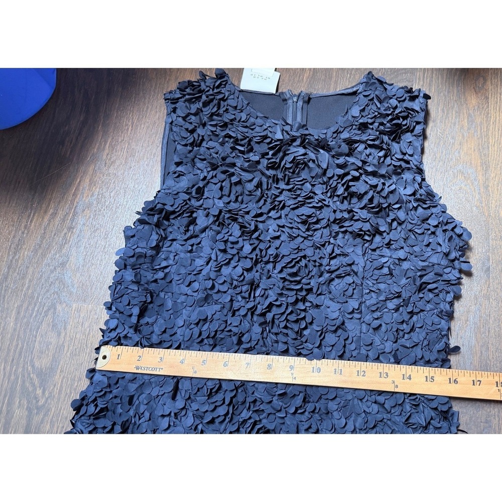 Akris Punto Ink Blue 3D Laser Cut Floral Petal Applique Midi Dress US 8 IT 44 - Picture 9 of 12